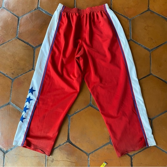 Vintage Y2K Team Nike 77 Philadelphia 76ers Sz 2XL Red Embroidered Warm Up Pants - Picture 8 of 9